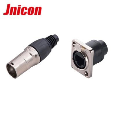 China led display screen 2018 year jnicon free sample CAT5 cable plug socket rj45 waterproof connector for sale