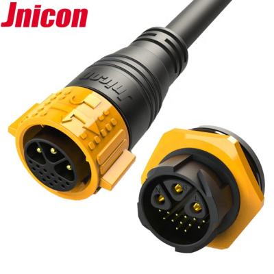 China Wireable 12pin power+signal connector M25 connector 3pin power 9pin waterproof signal field male female socket panel mount for sale