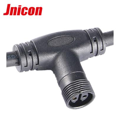 China Hot Selling T-Branch Shape 2 Pin Three Way Industrial Power Waterproof IP68 Connector for sale