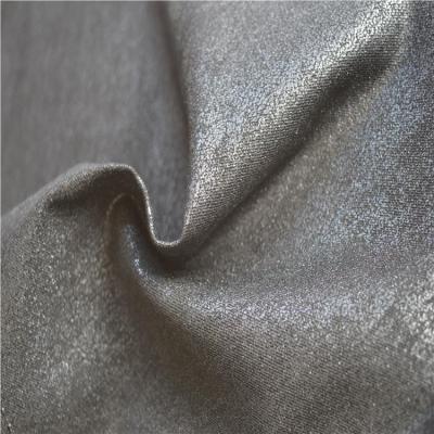 China New fashion 152cm woven stretch aluminum spandex fabric super soft bengaline metallic fabric DIMENSIONAL for sale