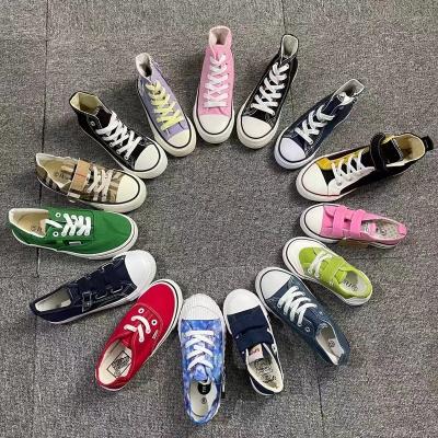 China Wholesale fashion trend loose unisex mixed style anti-skid lace up running fashion canvas shoes for child for sale