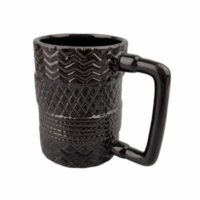 China Disposable New Design Durable Automobile Tire Mugs Personalized Mug For Coffee Tire Tire Juice Mug Creative Ceramic Mugs for sale