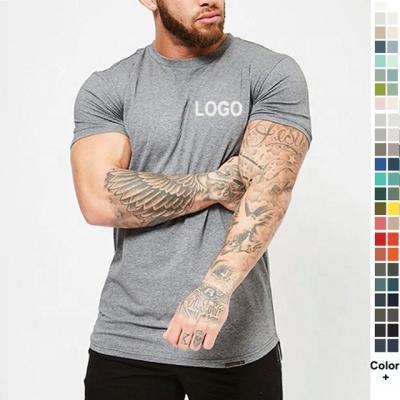 China OEM ODM Anti-wrinkle Logo Printed Blank Plain Gym Muscle Casual Luxury Sports Slim Fit Plus Size Fitness Men's T-Shirts for sale