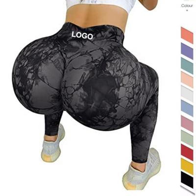 China Lady Alphalete Tiktok Women Fitness Tie Dye Tight Butt Breathable Custom High Waisted Workout Activewear Yoga Crack! crack! leggings for sale