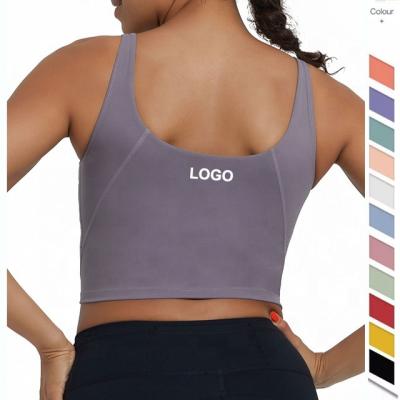 China Breathable Customize Fashionable Hot Girls Sport Yoga Bra Fitness Ribbed Plus Size Yoga Ladies Gym Crop Women Tank Tops for sale