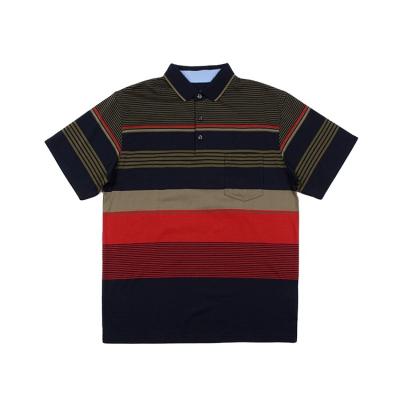 China Anti-wrinkle Polo Shirt Men New Stripe 2021 Logo Blank Polo Shirt Customized Classic Style for sale