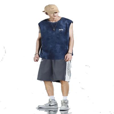 China QUICK DRY summer tie-dye T-shirt sleeveless vest men's popular CI basketball hip hop high street sports logo tank for sale