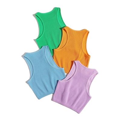 China 4pcs QUICK DRY Rib-knit Woman Sports Tank Top for sale