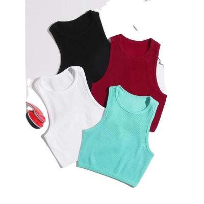 China 4pcs QUICK DRY Rib-knit Woman Sports Tank Top for sale