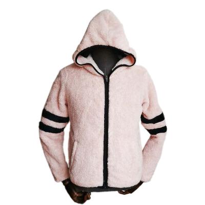 China Anti-wrinkle CUSTOM DESIGN GIRLS POLYESTER COLOR PANEL AUTUMN WINTER SWEATER HOODIE JACKET for sale