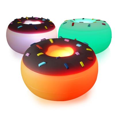 China Modern USB Silicone Rainbow Donut Night Light Sensor LCD Display Smart Gifts For Kids for sale