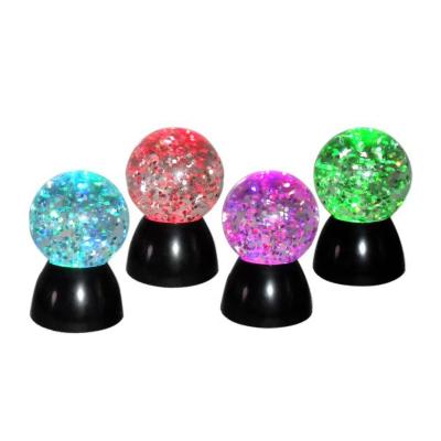 China Hot Selling Artificial LED Color Crystal Flash Ball 5.5 Inch Rotating Color Changing Night Light for sale