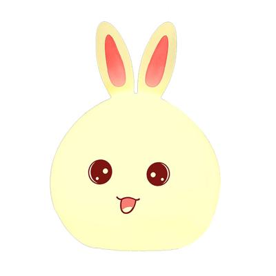 China New Cute Silicone Multicolor Touch Feeling LED Night Light Children Bedside Table Rabbit Light for sale