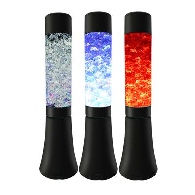 China Peaceful Modern Creativity Moving Cube Ice Flicker Lights Relaxation Novelty RGB Color Pearl Light Powder Lava Lamp for sale