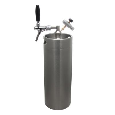 China Stainless Steel 10L Mini Keg Draft Growler Barrels Beer Keg With Tap System Beer Dispenser for sale