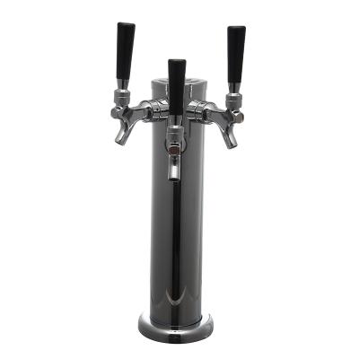 China Factory Supply Stainless Steel Tap Column Draft Three Hole Tube Sustainable Triple Hole Beer Tower for sale