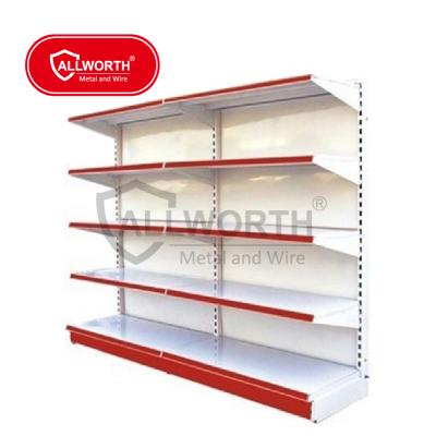 China Single Sided Supermarket Store Fixtures Light Duty Epoxy Shelves for sale