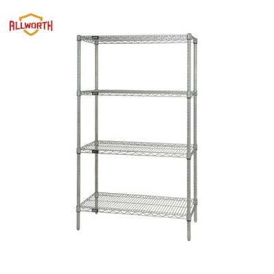 China Corrosion Protection Adjustable NSF Storage Chrome Wire Shelving Unit for sale