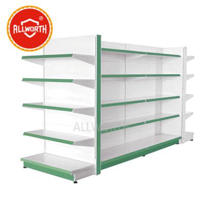 China Supermarket double sided cosmetic perforated display stand, gondola racking, gondola rack for sale