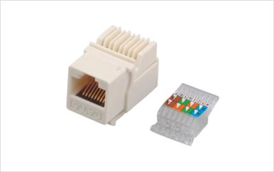 China Dauerhaftes Netz Trapezfehler-Jack Cat6 Toolless RJ45 mit farbunterlegtem Verdrahtungs-Schema-Verschluss YH7007 zu verkaufen