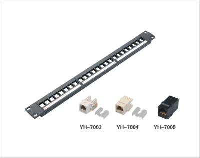 China El puerto CAT5E/CAT6 24 del panel de remiendo de la red del metal RJ45/48/50 modificó el tipo para requisitos particulares Jack-modular trapezoidal el panel de remiendo YH4019 en venta