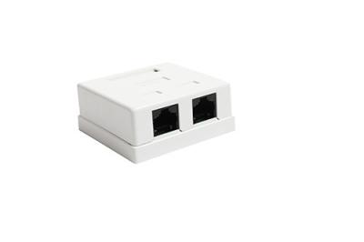 China Surface Mount Box Dual Port RJ45 Network Keystone Jack with Ethernet or Telephone port YH7014 for sale