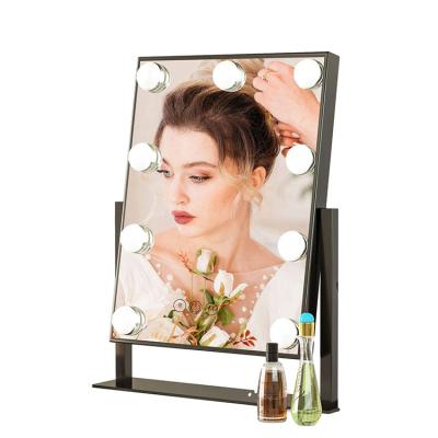 China Factory Direct 9 Dimmable Hollywood Vanity LED Lighted Smart Touch Control Mirror For Makeup for sale