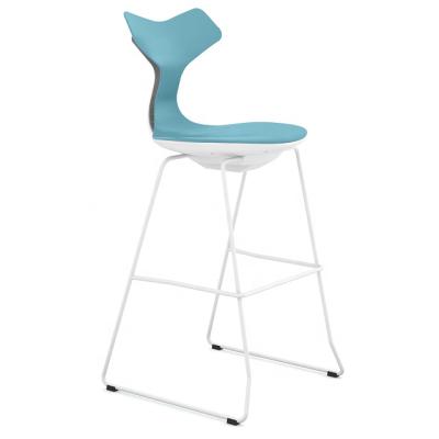 China Whale Tail Design GS-1830F Freely Speaking Ergonomic Blue Whale Tail PP Backrest Bar Chairs For Commercial Projects for sale