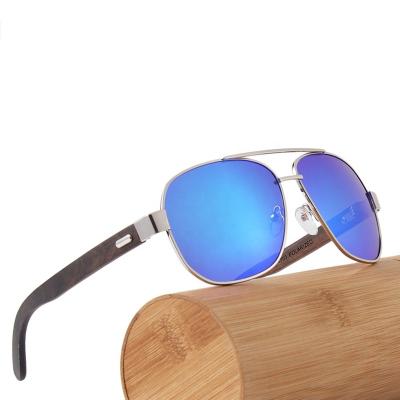 China Fashion Sunglasses Logo Bamboo Fashion Black Mirror Metal Eye Spring Frame Style Weather Protection Custom Lens Weight Age Wood Sunglasses for sale