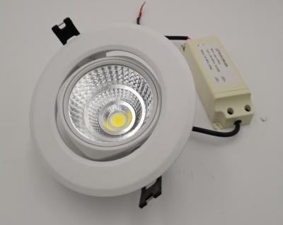 China 30w 120mm Dimmable Gimbal Led Downlights White Painting  For Sloped Ceiling Optional Angle for sale