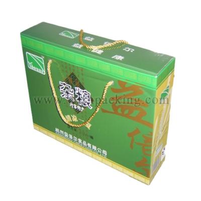 China Biodegradable Customized With Clean Logo Food Package Box High Handle ECT Corrugated Cardboard for sale