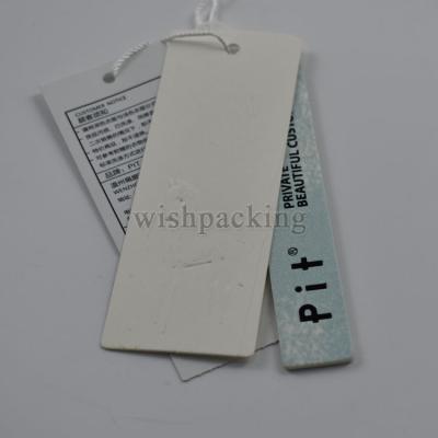 China High Quality Recycled Materials Swing Garment Cardboard Paper Cheap Custom Printing Hang Tags Embossing Hang Tags For Clothing for sale