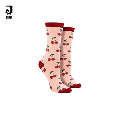 China JL-A932 Sustainable Cherry Socks Chinese Socks Cotton Blend Socks for sale