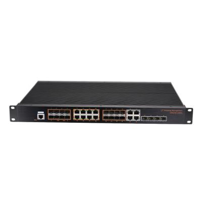 China 24 x 10/100/1000Mbps Ethernet Ports Plus 4 x 1000Mbps Fiber SFP+ L3 Gigabit Managed 14.8G Network Switch for sale