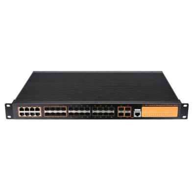 China QoS 24 Port Ten Gigabit 10000Mbps 400W 128Gbps Management Network Switch for sale