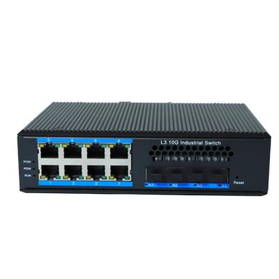 China LACP 8 Port Ten Gigabit 1000Mbps 400W 128Gbps Management Network Switch 8 10/100/1000Mbps POE TP 4 Port Combo for sale