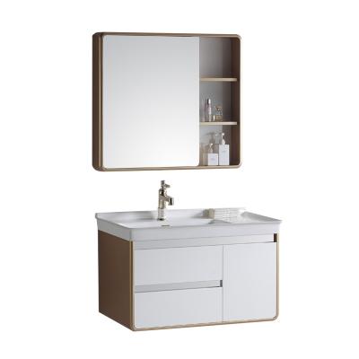 China High Quality And Best Price Bathroom Vanity Cabinet Modern Wall Mounted Agglomerated Stone PVC CABINET for sale