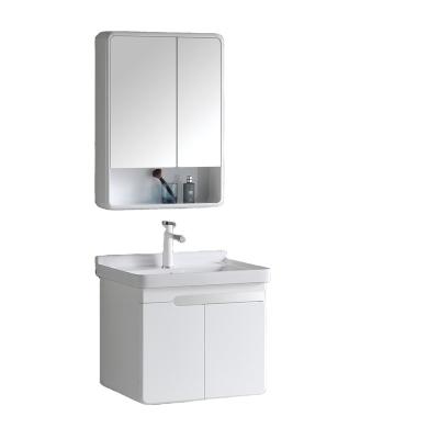 China New Design Small Modern Corner Vanity Supply Solid PVC Basin Solid Wood Bathroom Cabinets for sale