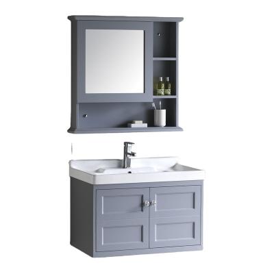 China Modern Single Sink Furniture PVC Bathroom Vanity Cabinet For Toilet Floor Mount Cabinet Furniture PVC Vanity Bathroom for sale