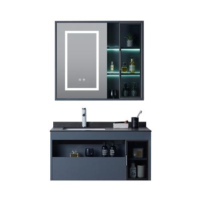 China Chaozhou Modern Hanging Water Resistant PVC Wash Basin Bathroom Cabinet Modern Vanity for sale