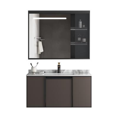 China Modern Freestanding Designs Waterproof Wash Basin Mirrored Ready Waterproof Bathroom Cabinet for sale