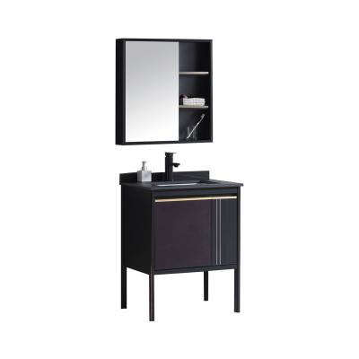 China Modern Freestanding Designs Waterproof Wash Basin Mirrored Bathroom Cabinet Ready for sale