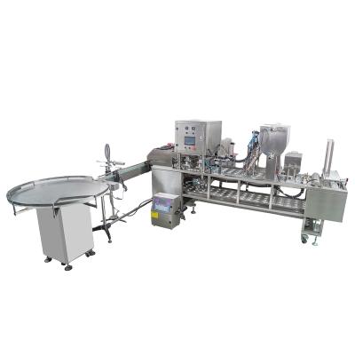 China CLOTHING Liquid Granule Spices Automatic Cup Filling And Sealing Machine Plastic Container Sealing Machine for sale