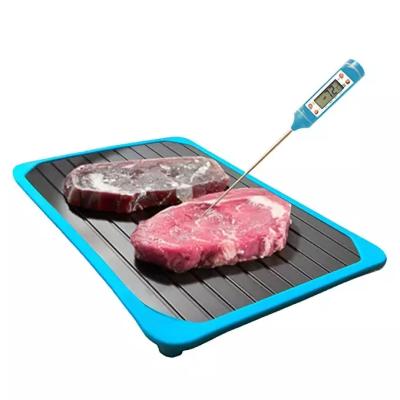 China 2019 New Sustainable Blue Color Silicone Border Defrosting Tray for sale