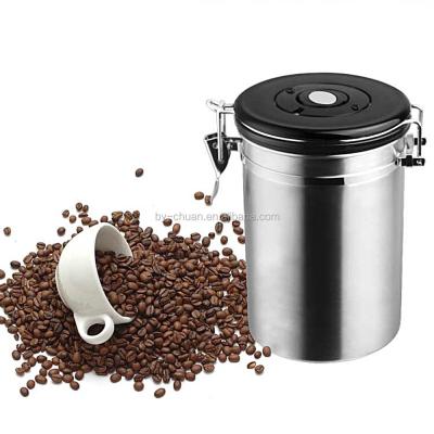 China High Quality Viable Sealed Home Coffee Stainless Steel Large Coffee Canister Kitchen Sugar Tea Storage for sale