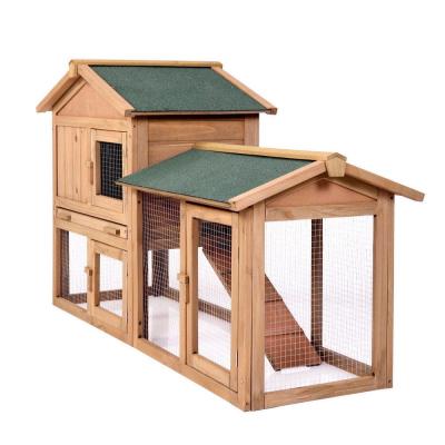 China Sustainable Handmade Wooden Hutch With Home Run Pet House Ferret And Guinea Pig for sale