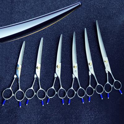 China Hair Cutting & scissors popular pet and pet hair cutting use curved top claw grooming scissors set for sale