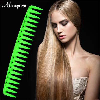 China Barber Comb Hairdressing Professional Carbon Static Fiber Salon Comb Anti Tooth Hair Dressing Trimming Comb Green Wide Color for sale