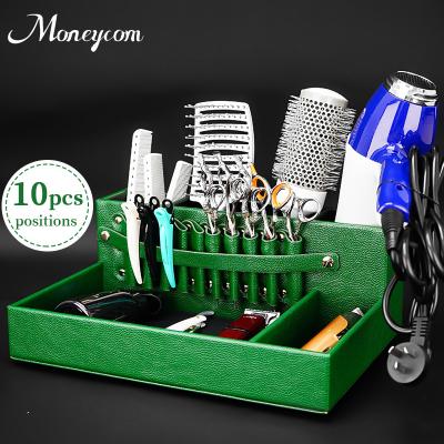 China Wholesale Dark Green Color Storage Display Box Multifunctional Portable PU Leather Travel Hair Styling Tool Box 16lK for sale