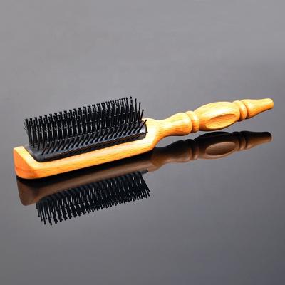 China Nondisposable Round Wooden Handle Hair Styling Brush for sale